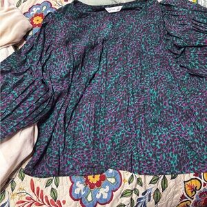 Nine West Purple and Teal Blouse